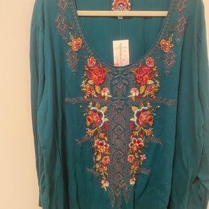 NWT Johnny Was embroidered top, 2X